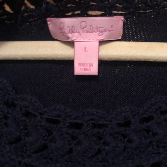 Lilly Pulitzer navy sweater dress size large - Picture 3 of 5